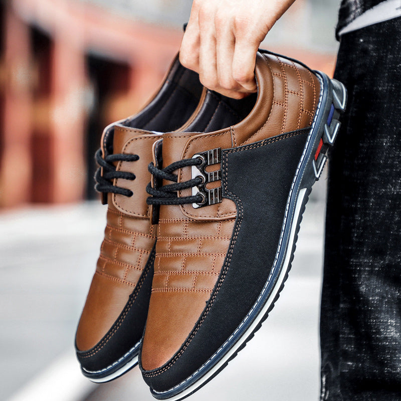 Men's checked lace-up shoes