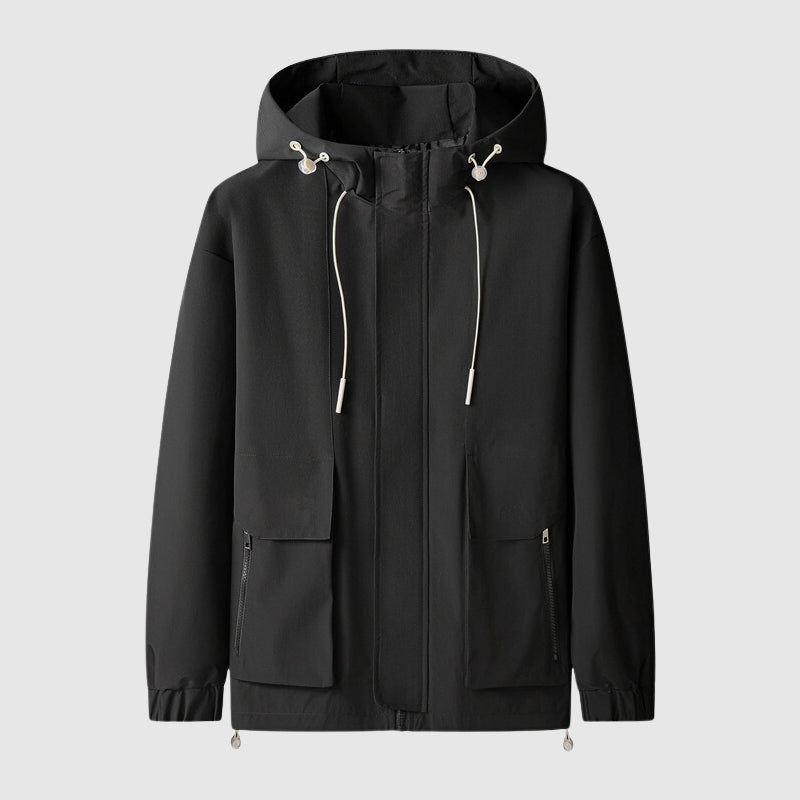 Hooded windproof jacket for men