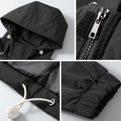 Hooded windproof jacket for men