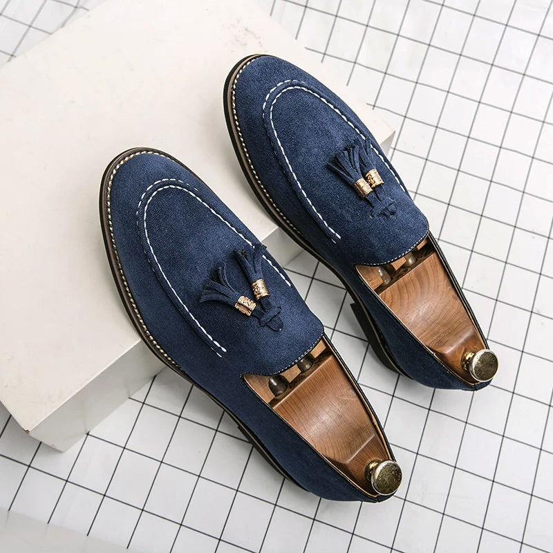 Suede casual loafers for men