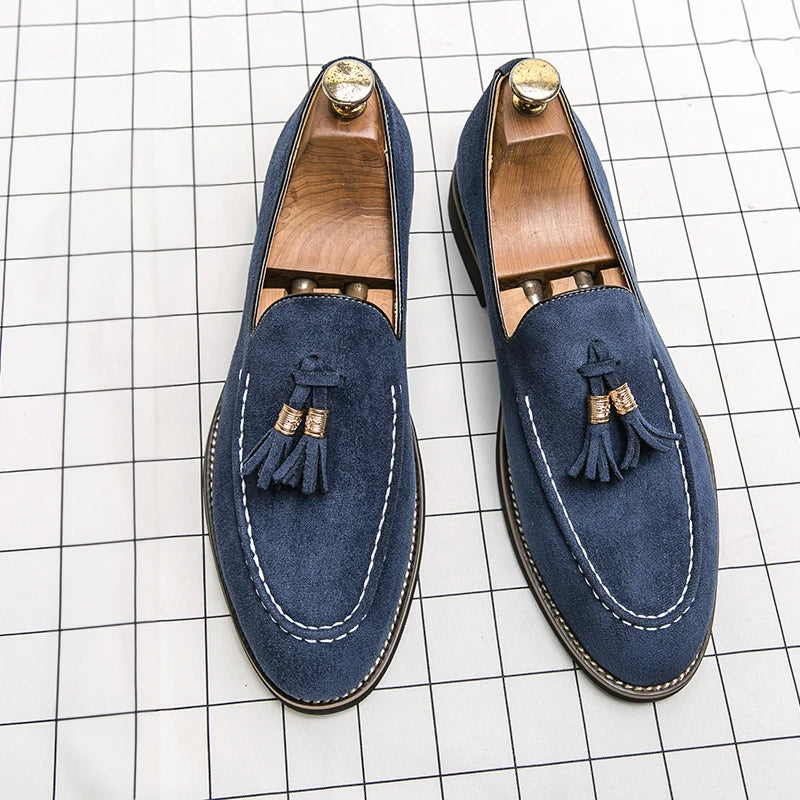 Suede casual loafers for men