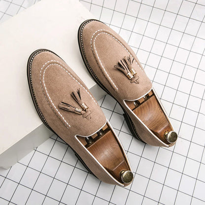 Suede casual loafers for men