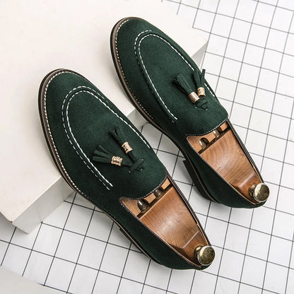 Suede casual loafers for men