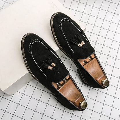 Suede casual loafers for men