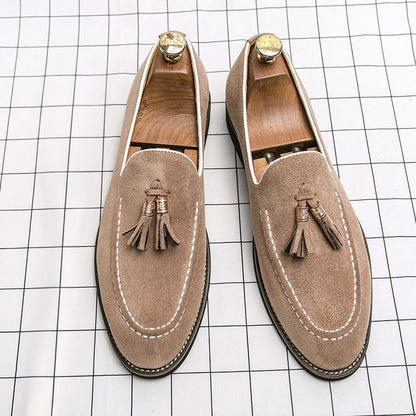 Suede casual loafers for men