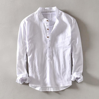 Men's long sleeve casual shirt with standard collar