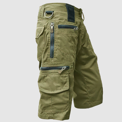 Men's military shorts with multiple pockets