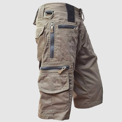 Men's military shorts with multiple pockets