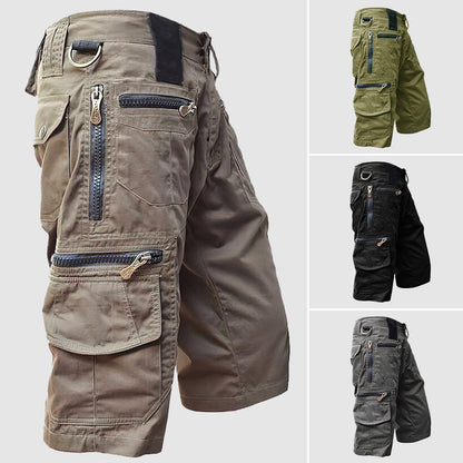 Men's military shorts with multiple pockets