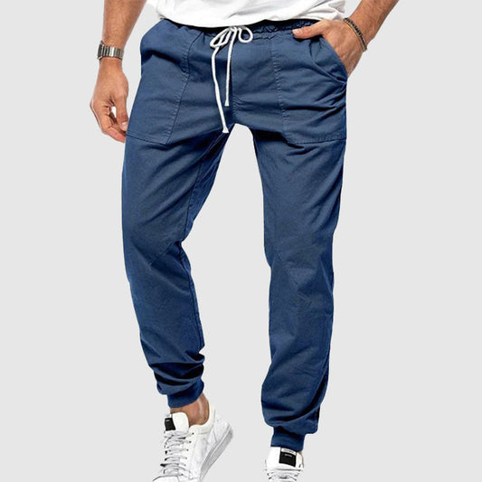 Men’s Jogger Trousers - Tapered Fit - Elastic Waist & Cuffs - Adjustable Drawstring