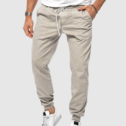 Men's comfortable pants with drawstring