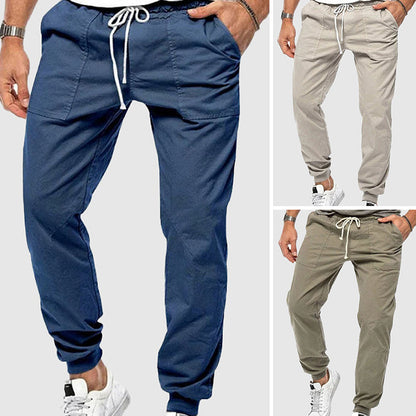 Men's comfortable pants with drawstring