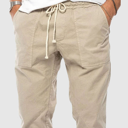 Men's comfortable pants with drawstring