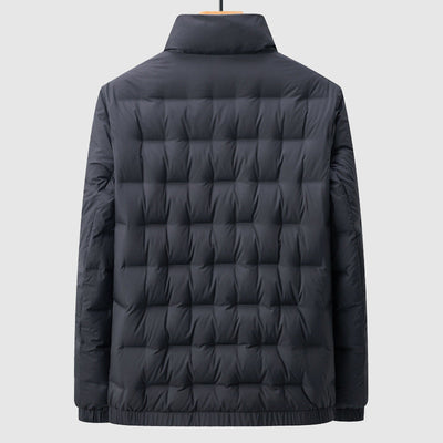 Men’s Quilted Jacket - Water-Resistant Windproof - Insulated Warmth - Zipper Closure