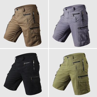 Men's Cargo Shorts - Knee Length - Multi-Pocket Utility - Durable Fabric