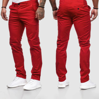 Men's casual slim straight leg pants