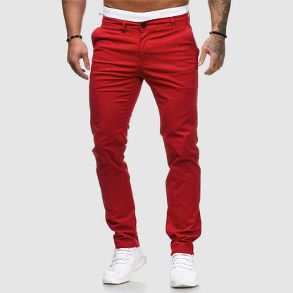 Men's casual slim straight leg pants