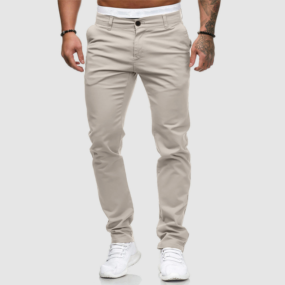 Men's casual slim straight leg pants