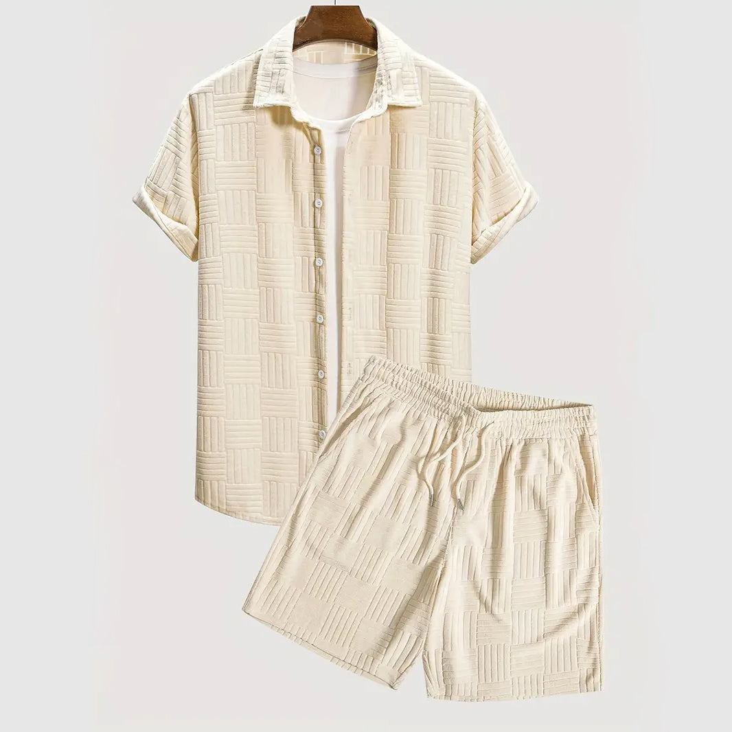 Talith - casual zomer geweven strand shirt & korte broek set