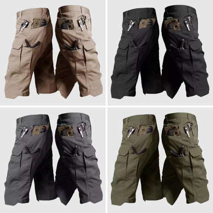 Men's wilderness camouflage shorts with pockets