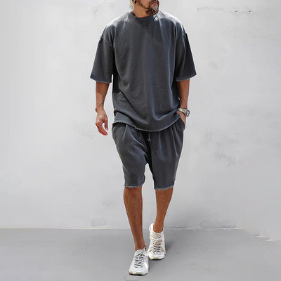 Men’s Casual Set – Oversized T-Shirt and Shorts – Relaxed Fit – Breathable Blend