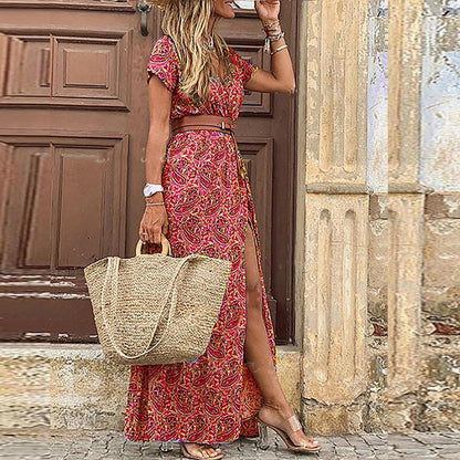 Elegant Boho Maxi Dress – Lightweight, Breathable, All-Season Style for Women