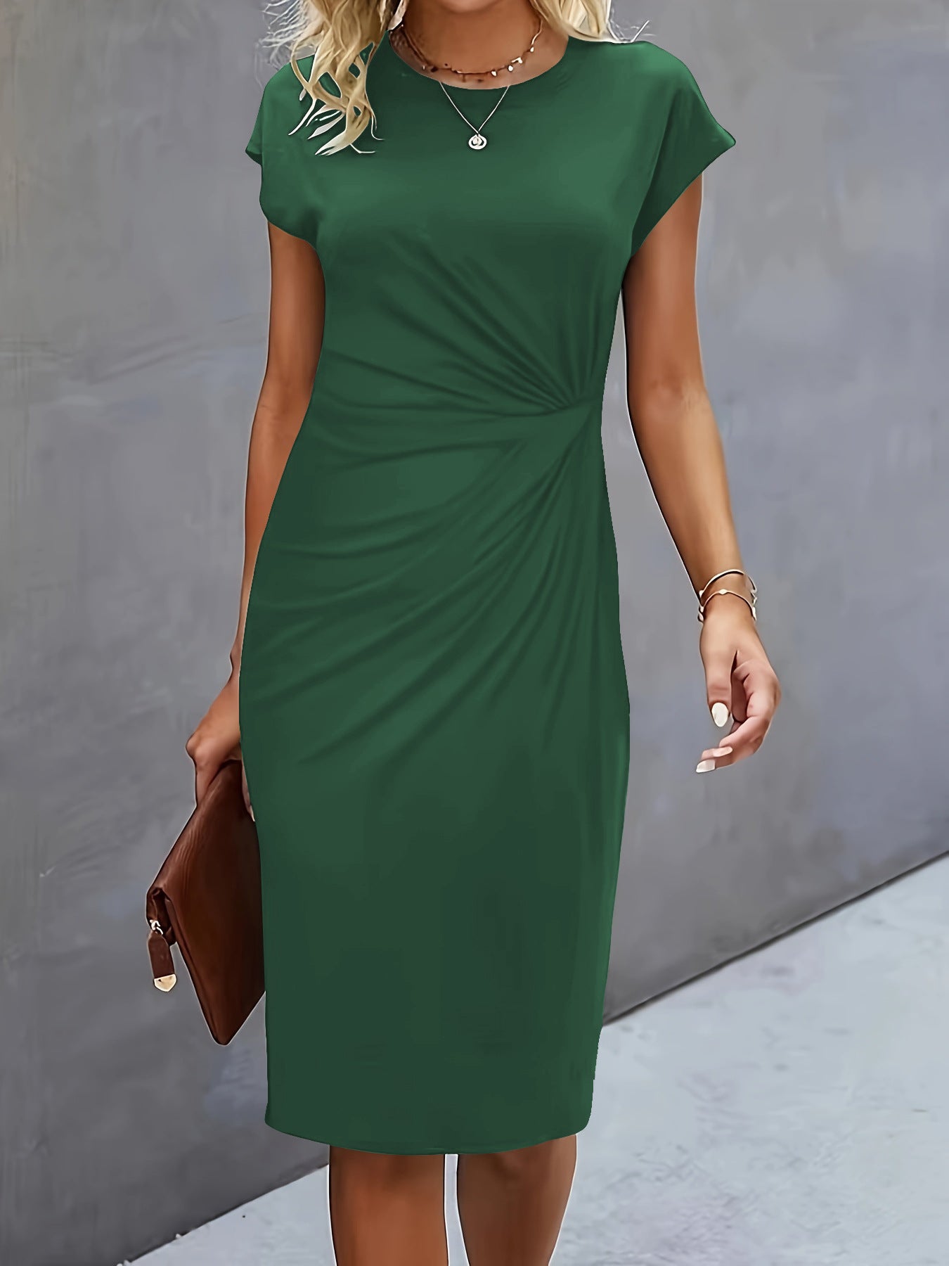 Trendy Comfortable Dress with Round Neckline – For Women