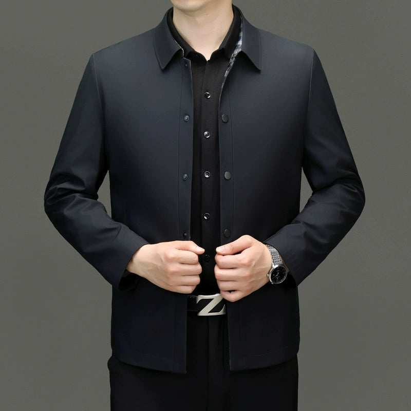 Lightweight single breasted down jacket for men