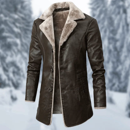 Men's warm fur-lined casual outdoor coat