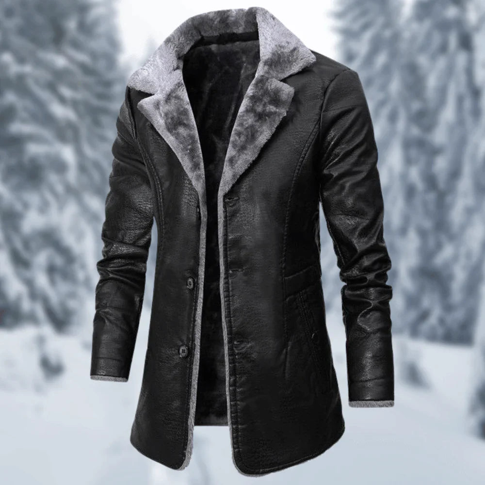 Men's warm fur-lined casual outdoor coat