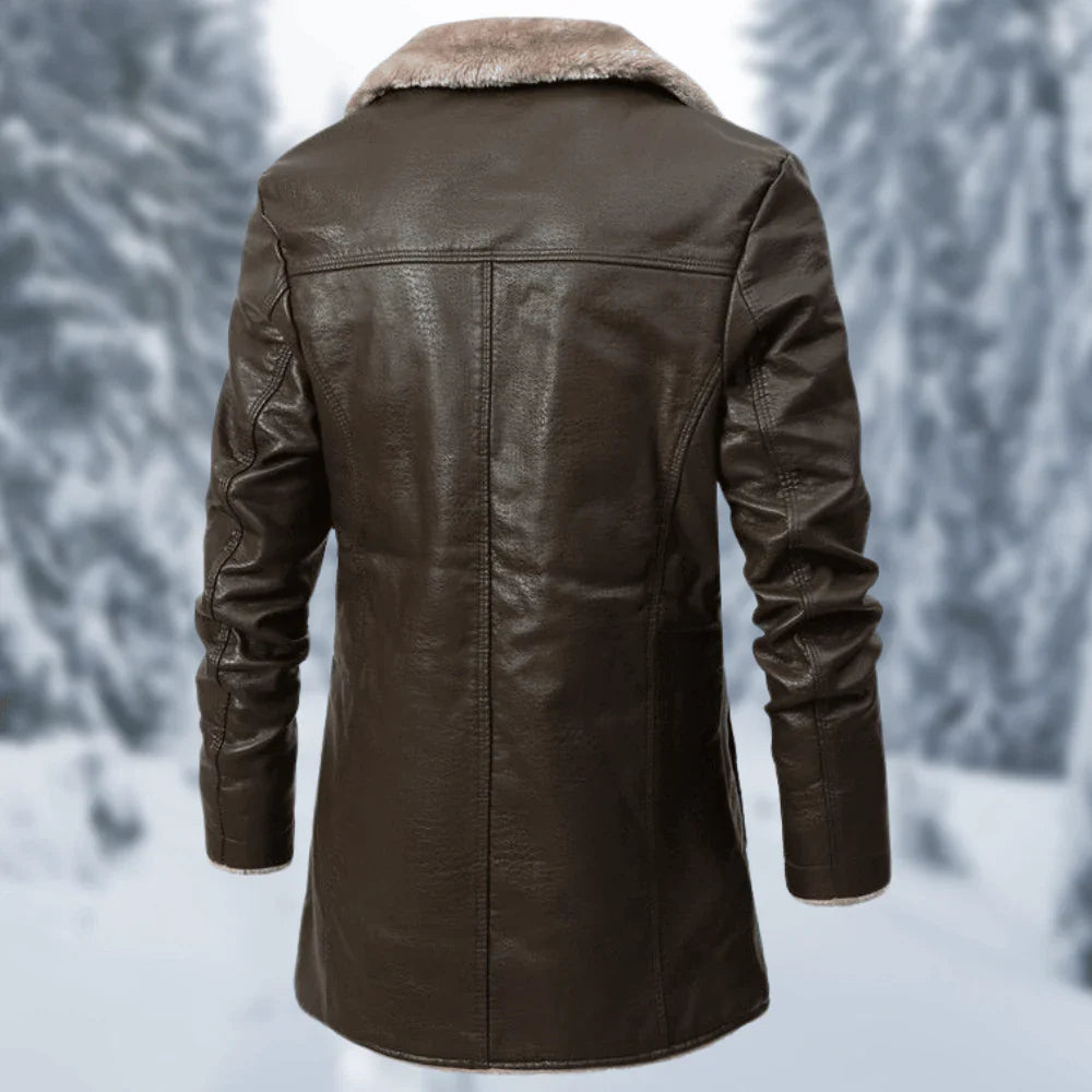 Men's warm fur-lined casual outdoor coat