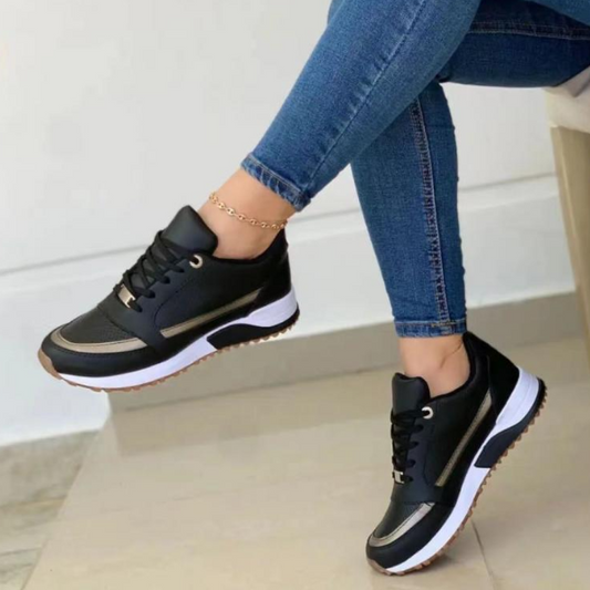 Women’s Orthopedic Sneakers – Cushioned Insole – Arch Support – Breathable Mesh – Lace-Up Fit