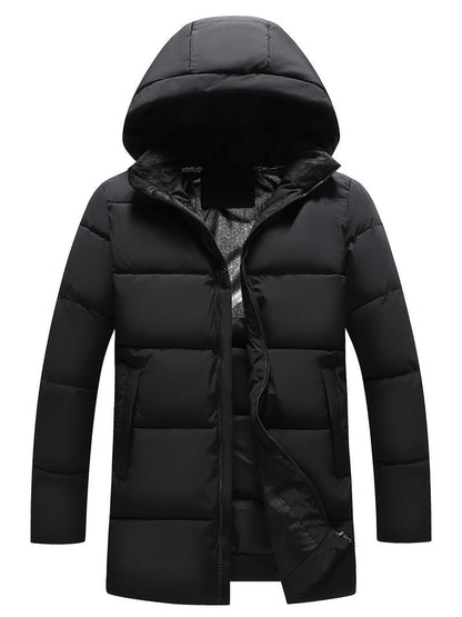 Men's long quilted winter jacket