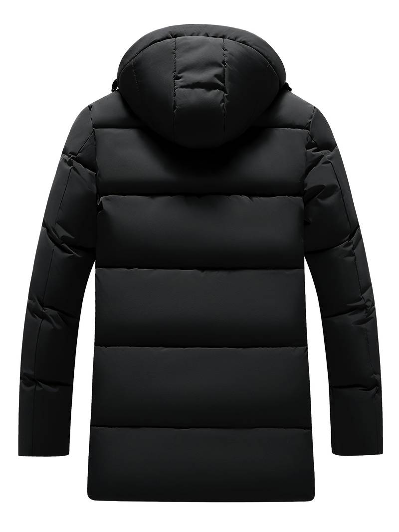 Men's long quilted winter jacket