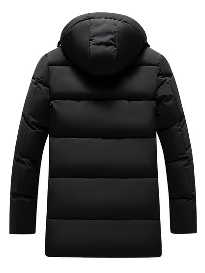 Men's long quilted winter jacket