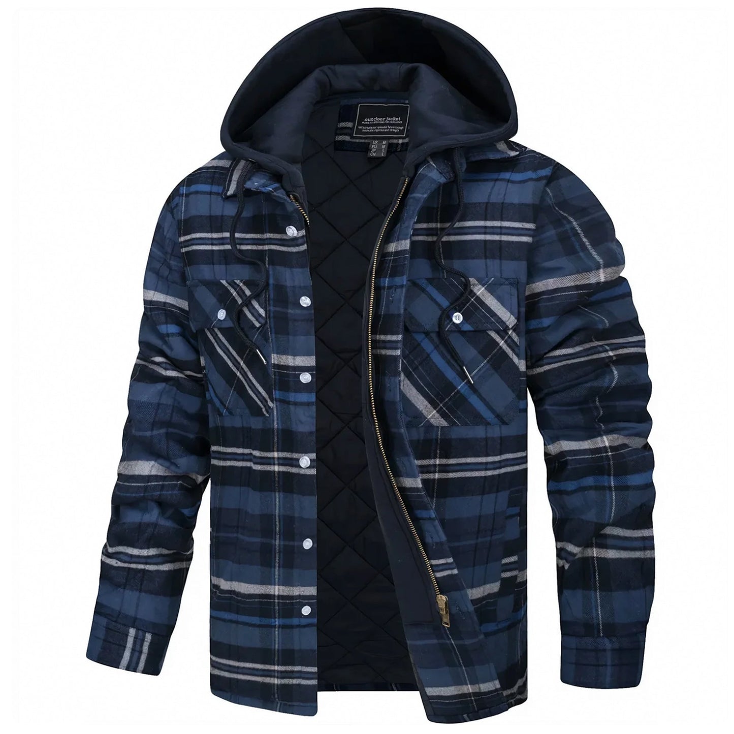 Men's checked long sleeve jacket