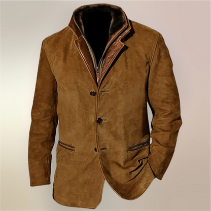 Men's casual button coat vintage winter coat