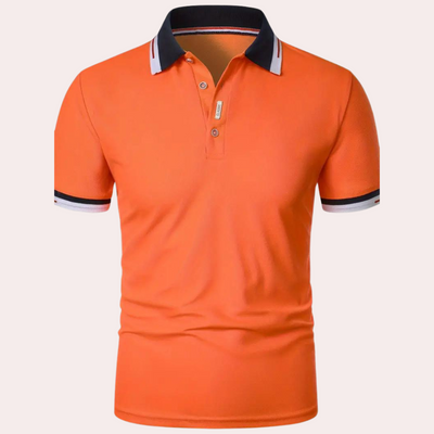 Men’s Polo Shirt – Slim Fit – Breathable Blend – Contrast Collar – Casual Style