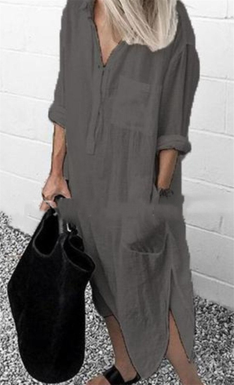 Elegant Women's Dress - Breathable Fabric - Midi Length
