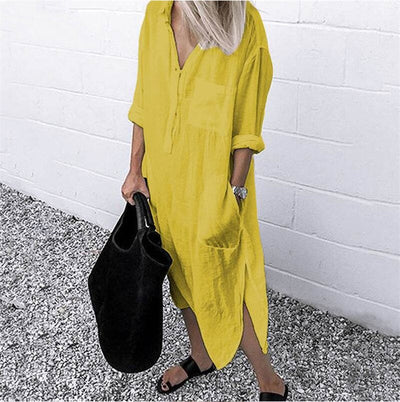 Elegant Women's Dress - Breathable Fabric - Midi Length