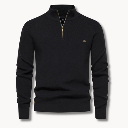 Men’s Sweater –  Soft Fabric – Classic Fit – Half-Zip Collar – Ribbed Trim