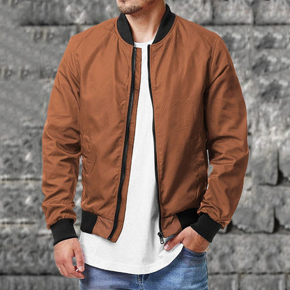 Men’s Bomber Jacket – Regular Fit – Lightweight Breathable – Ribbed Hem & Cuffs