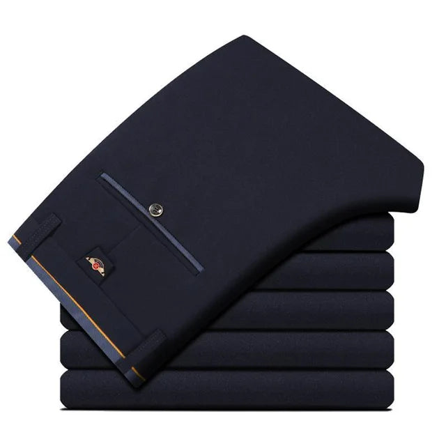Men's Dress Trousers - Slim Fit - Tailored Formal Wear - Belt Loops & Pockets