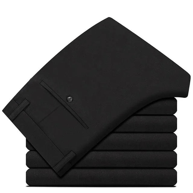 Men's Dress Trousers - Slim Fit - Tailored Formal Wear - Belt Loops & Pockets