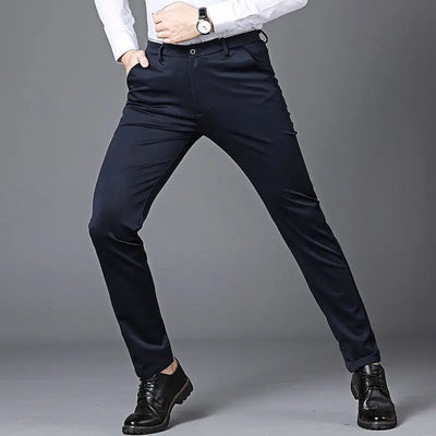 Men's Dress Trousers - Slim Fit - Tailored Formal Wear - Belt Loops & Pockets