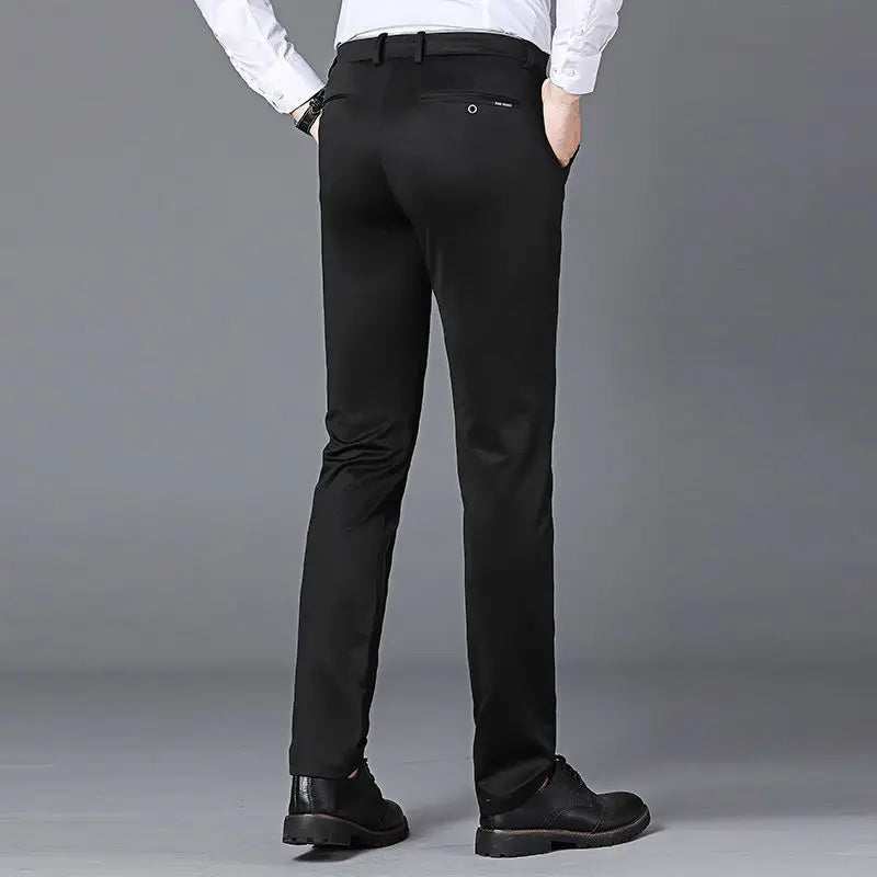 Men's Dress Trousers - Slim Fit - Tailored Formal Wear - Belt Loops & Pockets