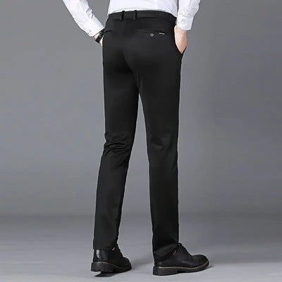 Men's Dress Trousers - Slim Fit - Tailored Formal Wear - Belt Loops & Pockets