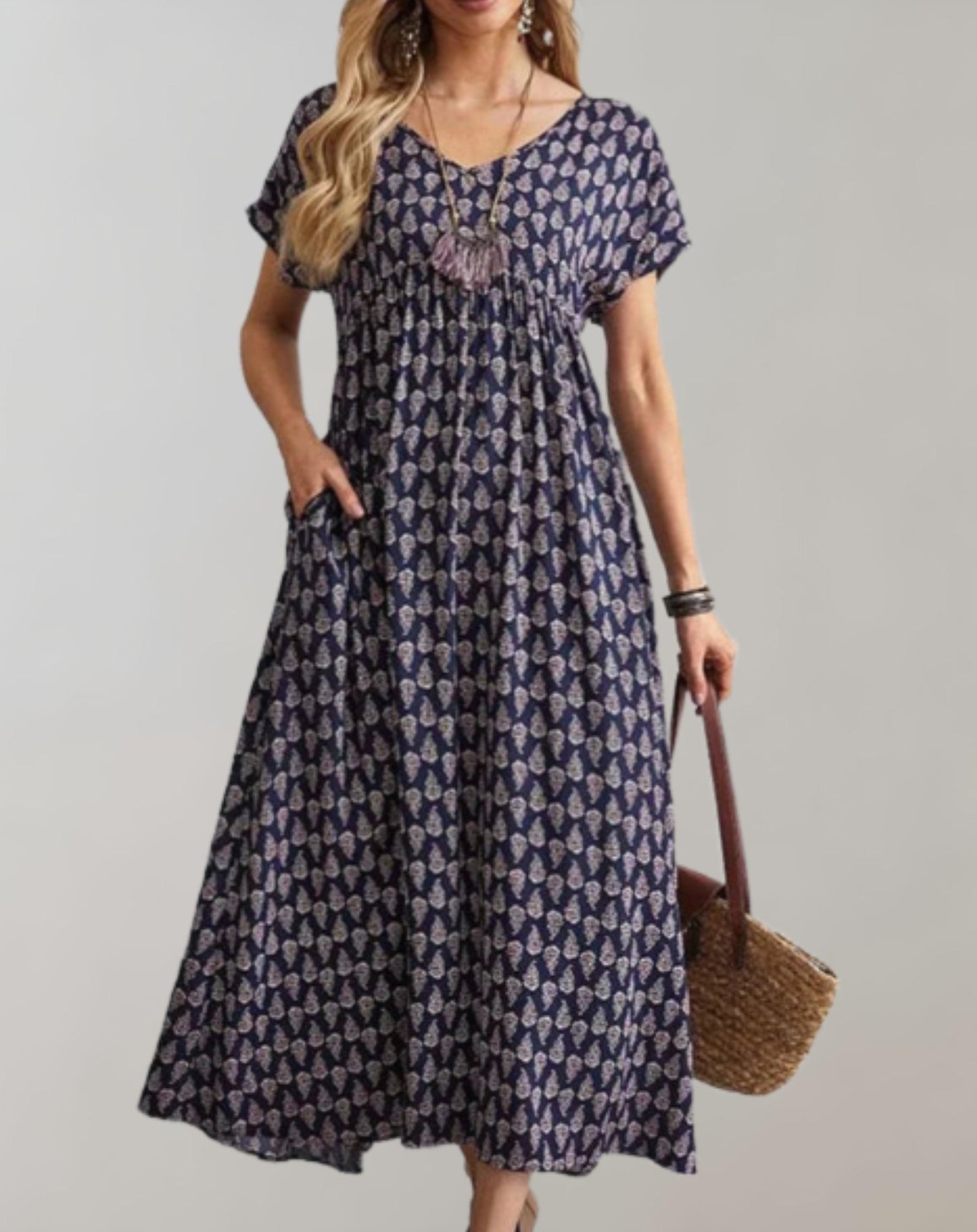 Women's Long Summer Dress - Flowy Beach Maxi Dress