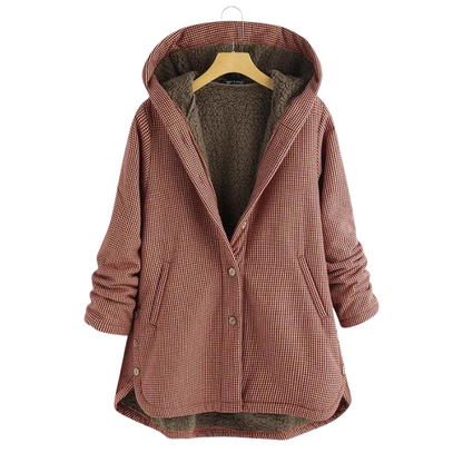 Women’s Hoodie Jacket – Fleece Lined – Relaxed Fit – Button Front – Hip Length