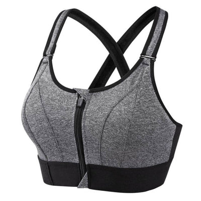 Women’s Support Bra – Longline Fit – Front Zip – Cross-Back – Breathable Blend